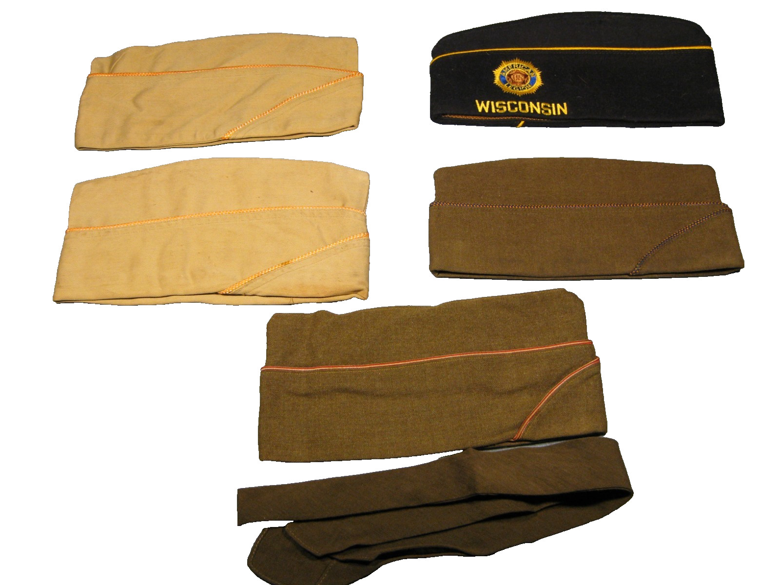 Lot of 5 Vintage US. Military & Boy Scout Hats 