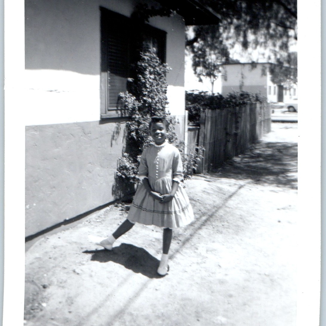 c1950s African American Cute Girl Dress Posing 5 c1950s African American Cute Girl Dress Posing 5