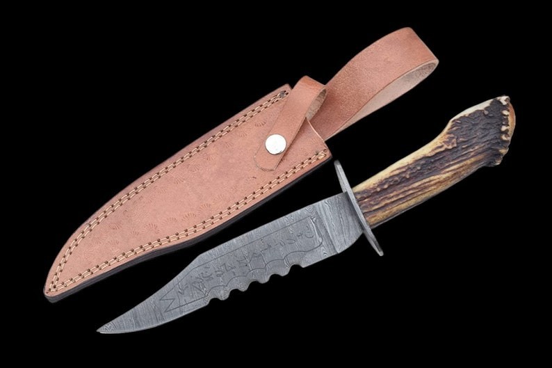 Supernatural Ruby's Demon Knife Handmade Damascus Steel with Stag Antler Handle Supernatural Ruby's Demon Knife Handmade Damascus Steel with Stag Antler Handle