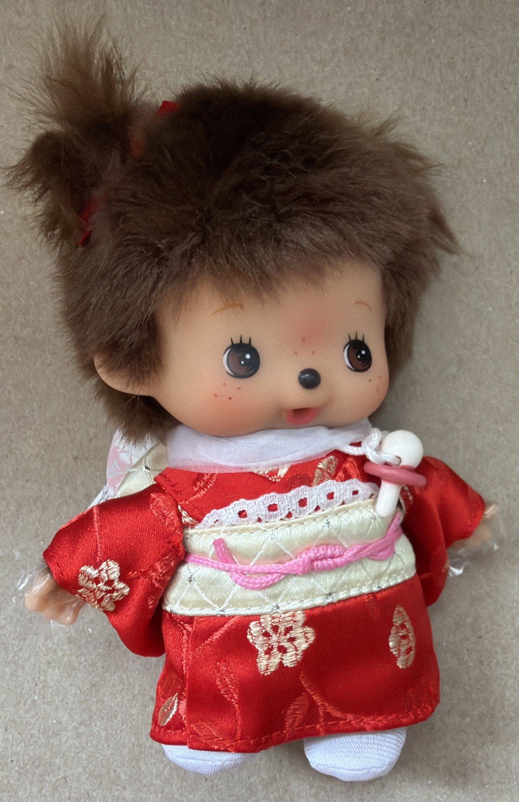 Monchhichi Kyugetsu Bebichhichi GIRL Red Kimono S Size Plush Doll By Sekiguchi Monchhichi Kyugetsu Bebichhichi GIRL Red Kimono S Size Plush Doll By Sekiguchi