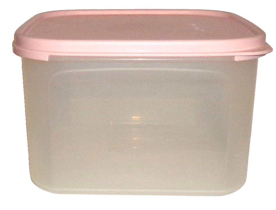 Vintage Tupperware Container Pink Lid 11 Cups 1620-3                    (S3)