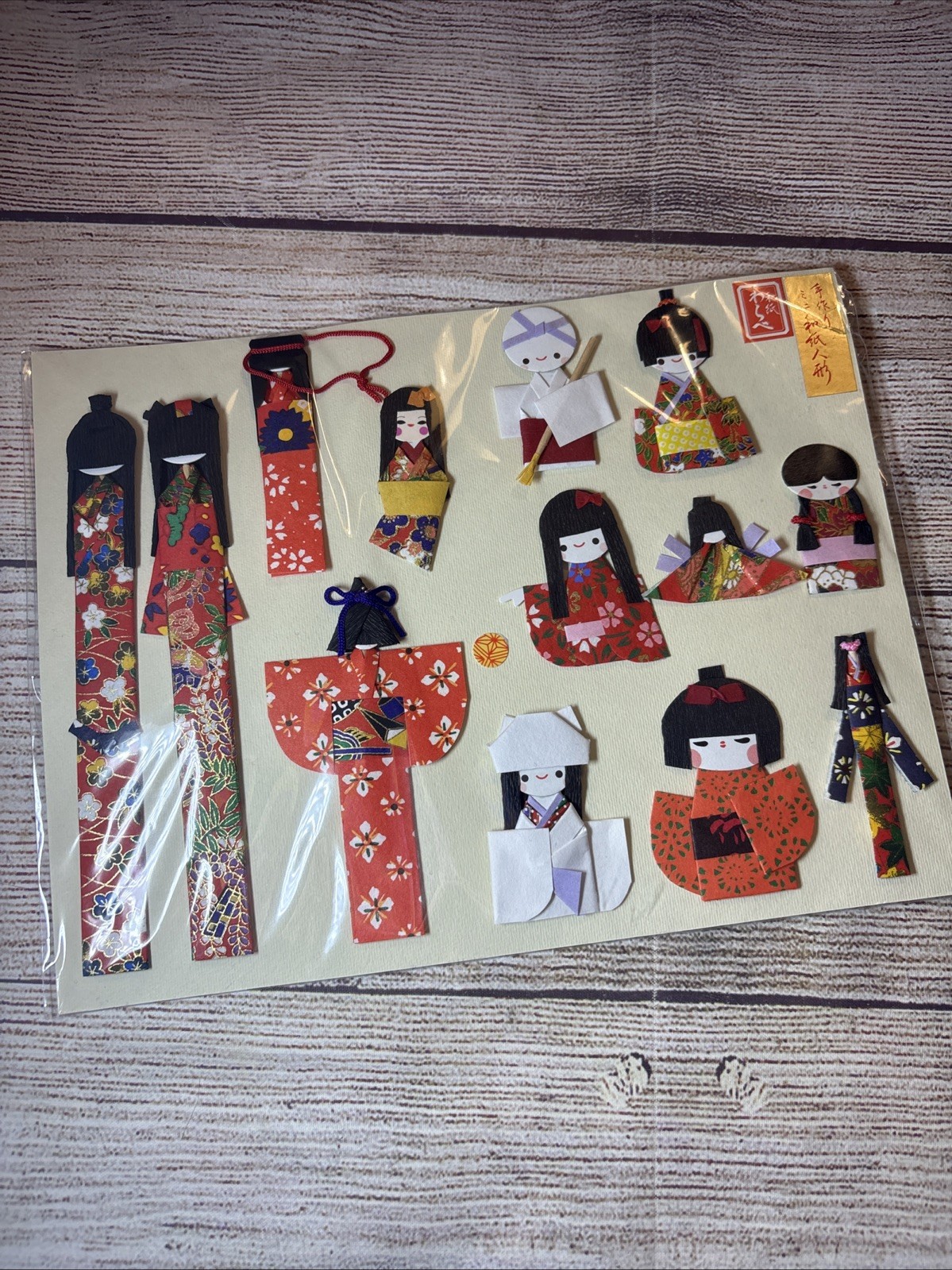 Handmade Mini Washi Japanese Paper Dolls Origami Craft Bookmark Kimono