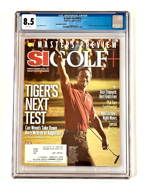 Tiger Woods 2012 Masters Sports Illustrated SI Golf Plus magazine CGC 8.5 slab