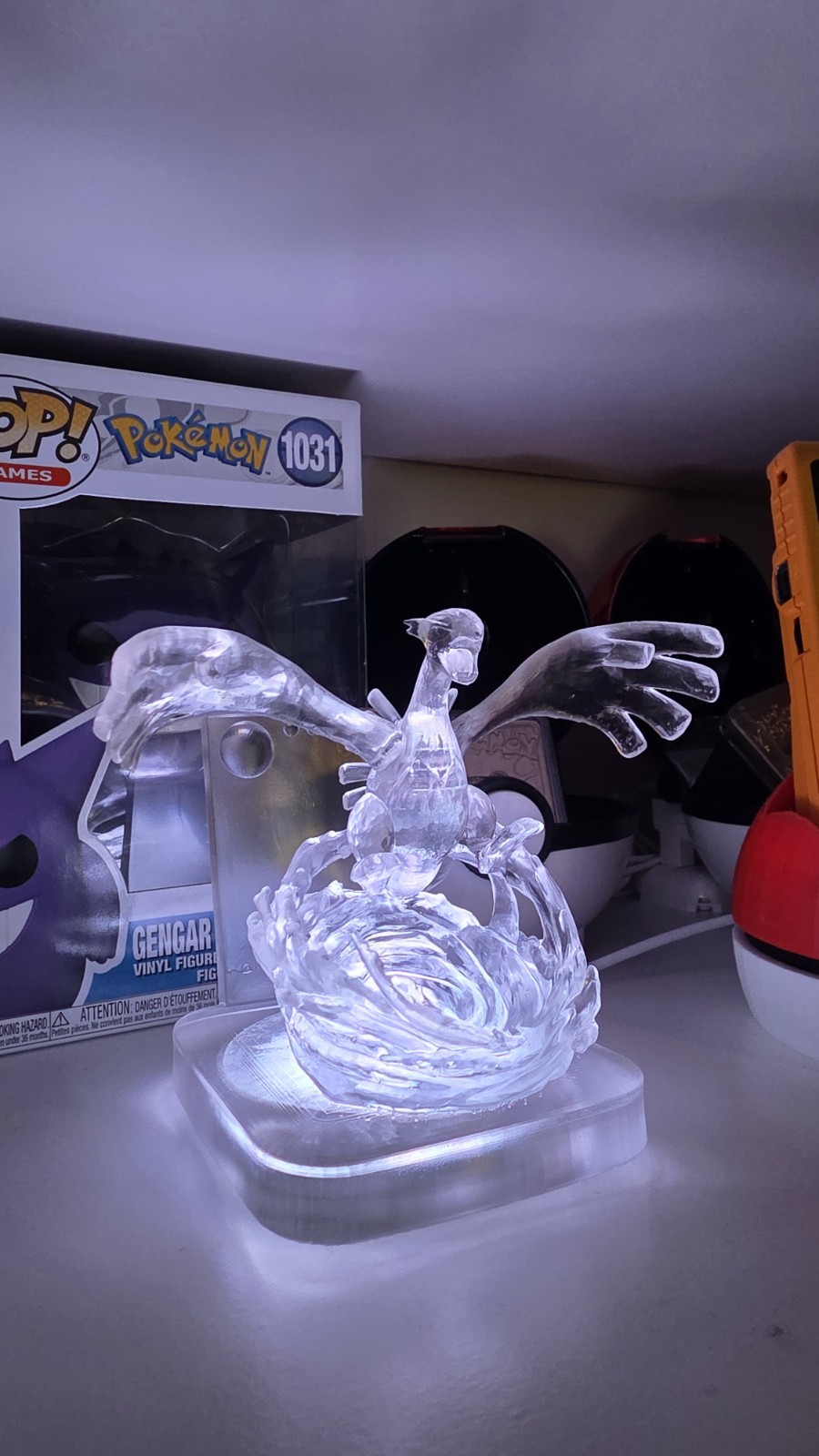 Crystal Lugia Display Stand With LED Crystal Lugia Display Stand With LED