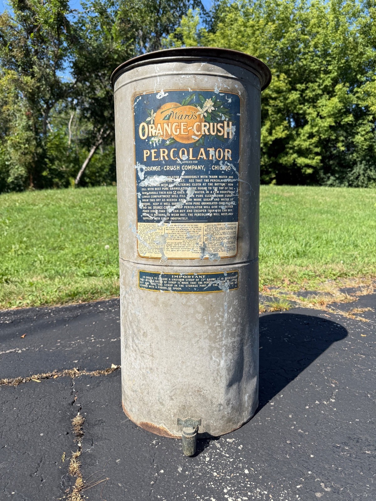 RARE Vintage Early 1900s Ward's Orange Crush Sugar Percolator General Store Sign RARE Vintage Early 1900s Ward's Orange Crush Sugar Percolator General Store Sign