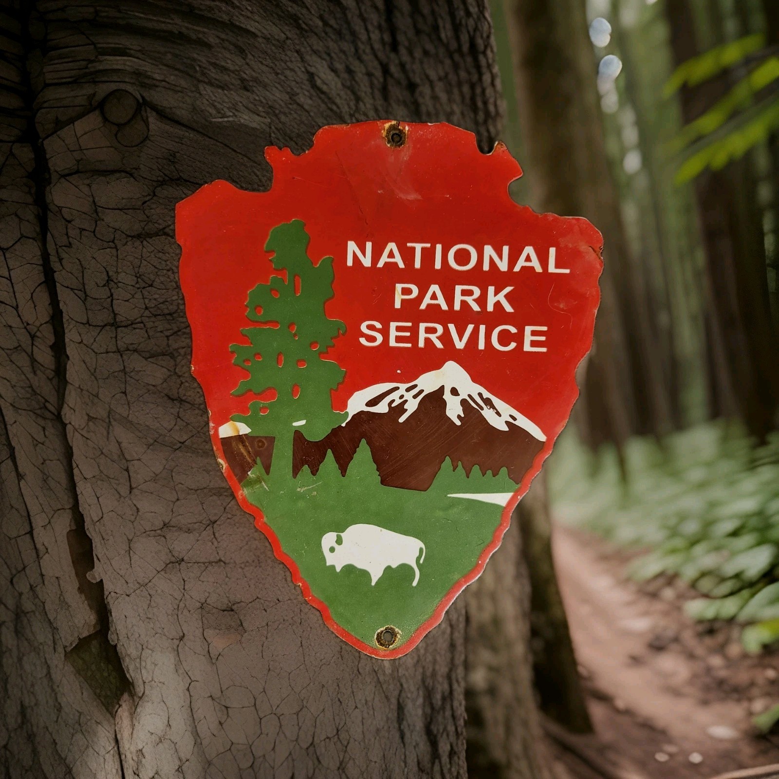 Vintage National Park Service Porcelain Sign US Forestry Service 11\ Vintage National Park Service Porcelain Sign US Forestry Service 11\
