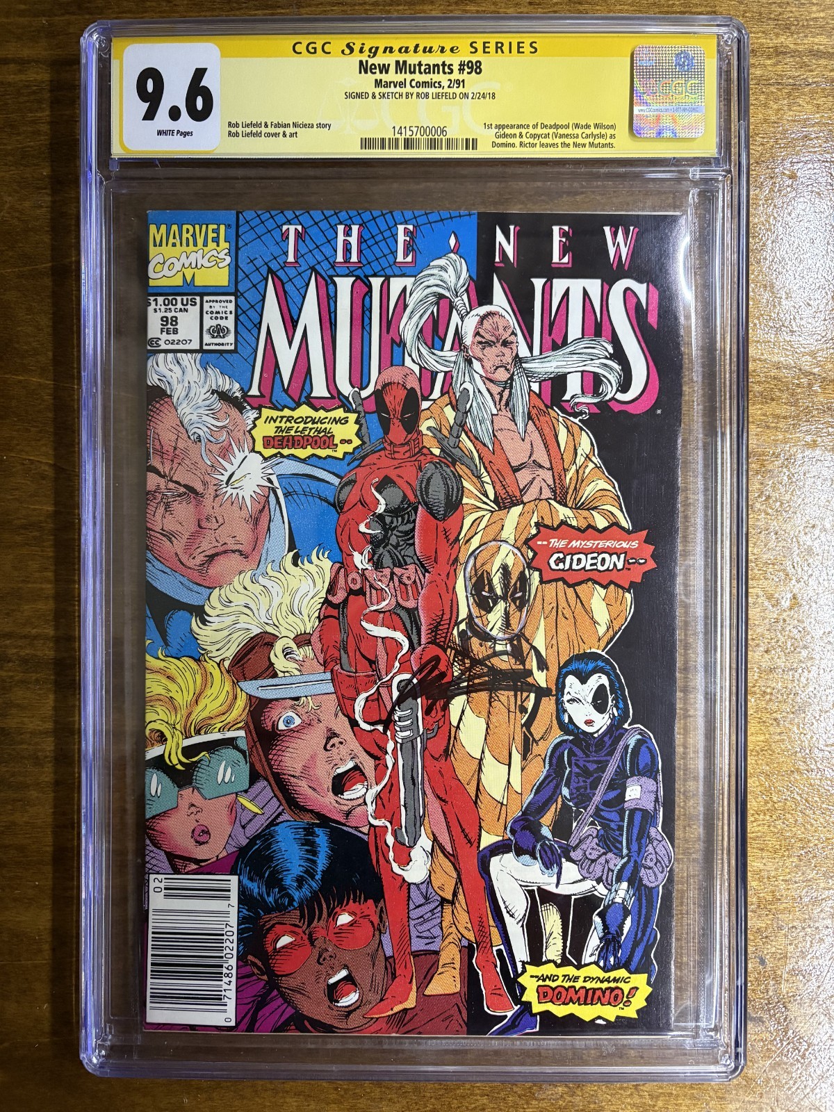 THE MUTANTS 98 sstand CGC 96 1st Deadpool Sketch by Rob Liefeld G1N THE MUTANTS 98 sstand CGC 96 1st Deadpool Sketch by Rob Liefeld G1N
