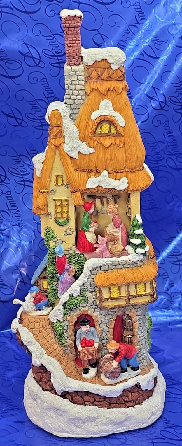 Vtg CBK Lighted & Musical Country Cottage Christmas Village Tall House #18218 Vtg CBK Lighted & Musical Country Cottage Christmas Village Tall House #18218