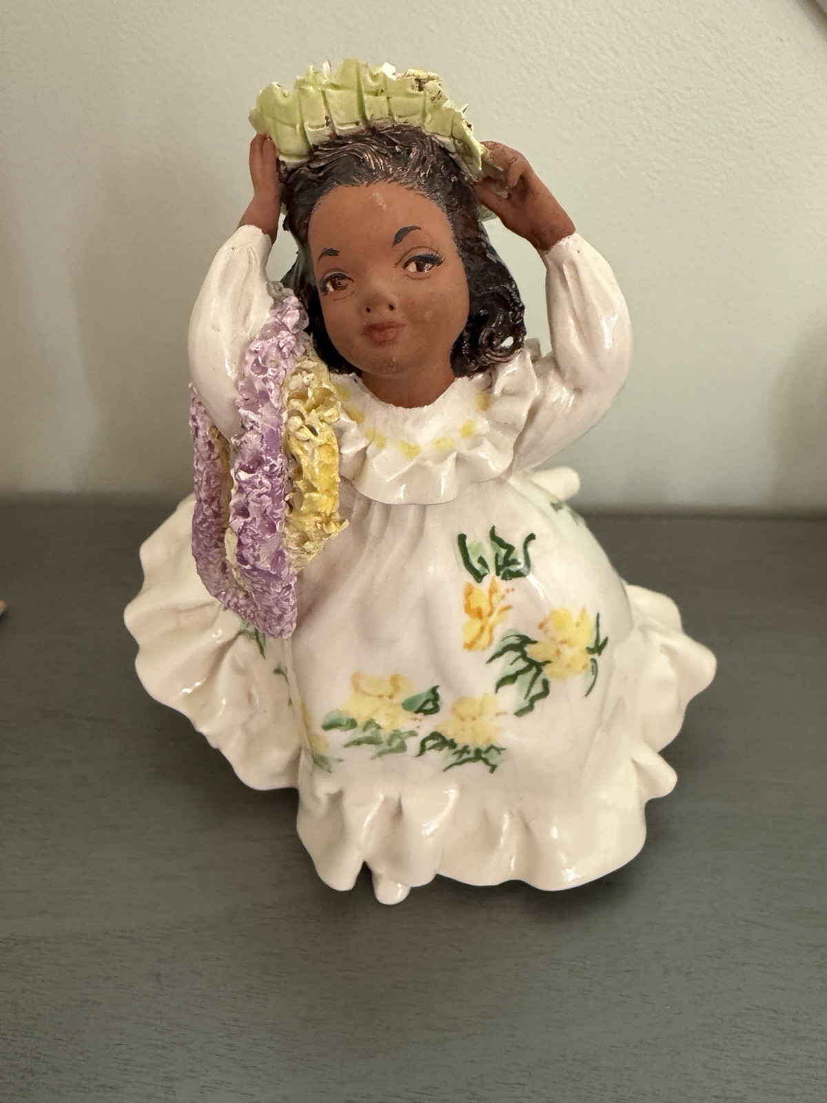 Julene Mechler Hawaiian Honolulu Ceramic Keiki Hula Dancer Signed Vintage 1950s Julene Mechler Hawaiian Honolulu Ceramic Keiki Hula Dancer Signed Vintage 1950s