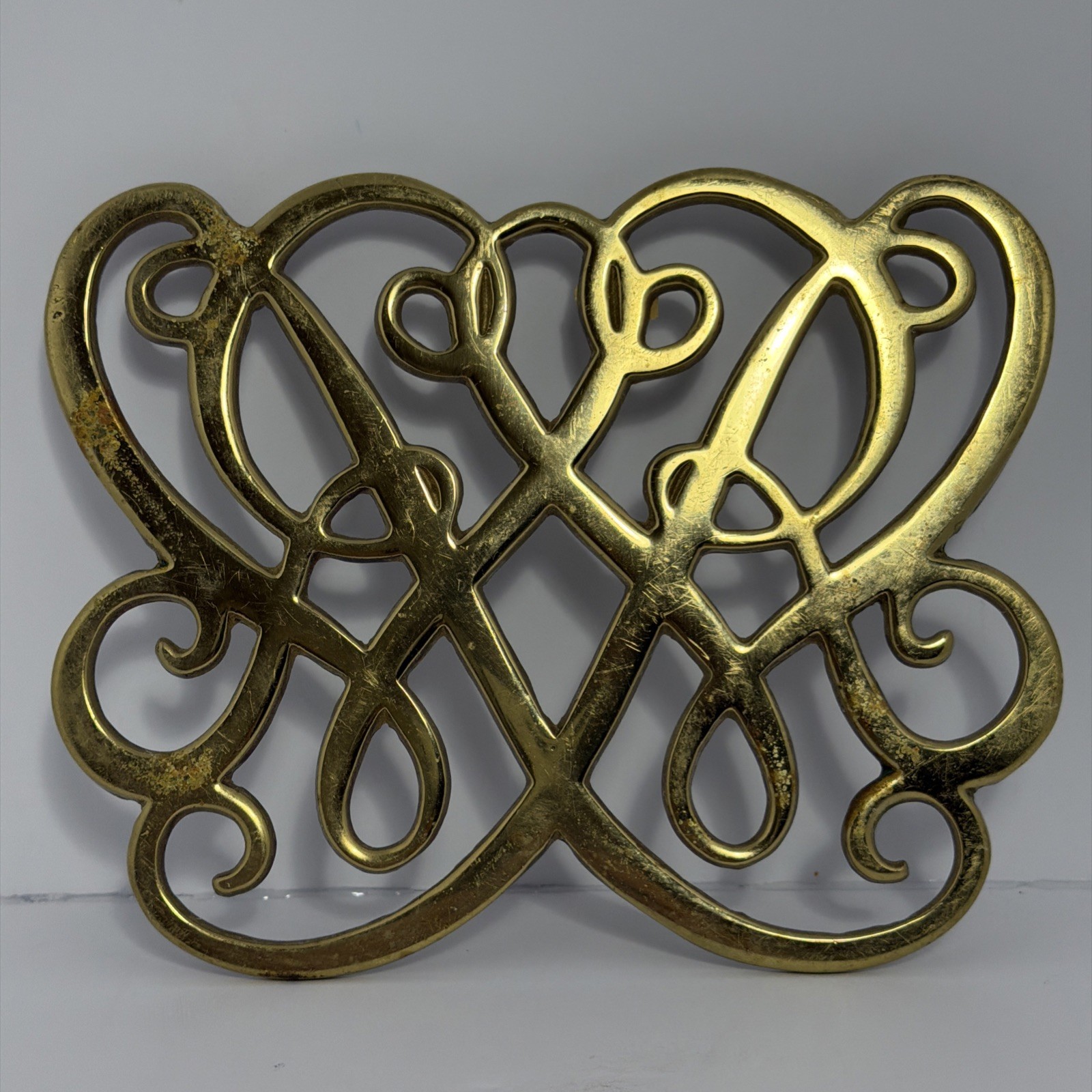 Vintage 1983 Virginia Thomas Jefferson Cipher Brass Trivet