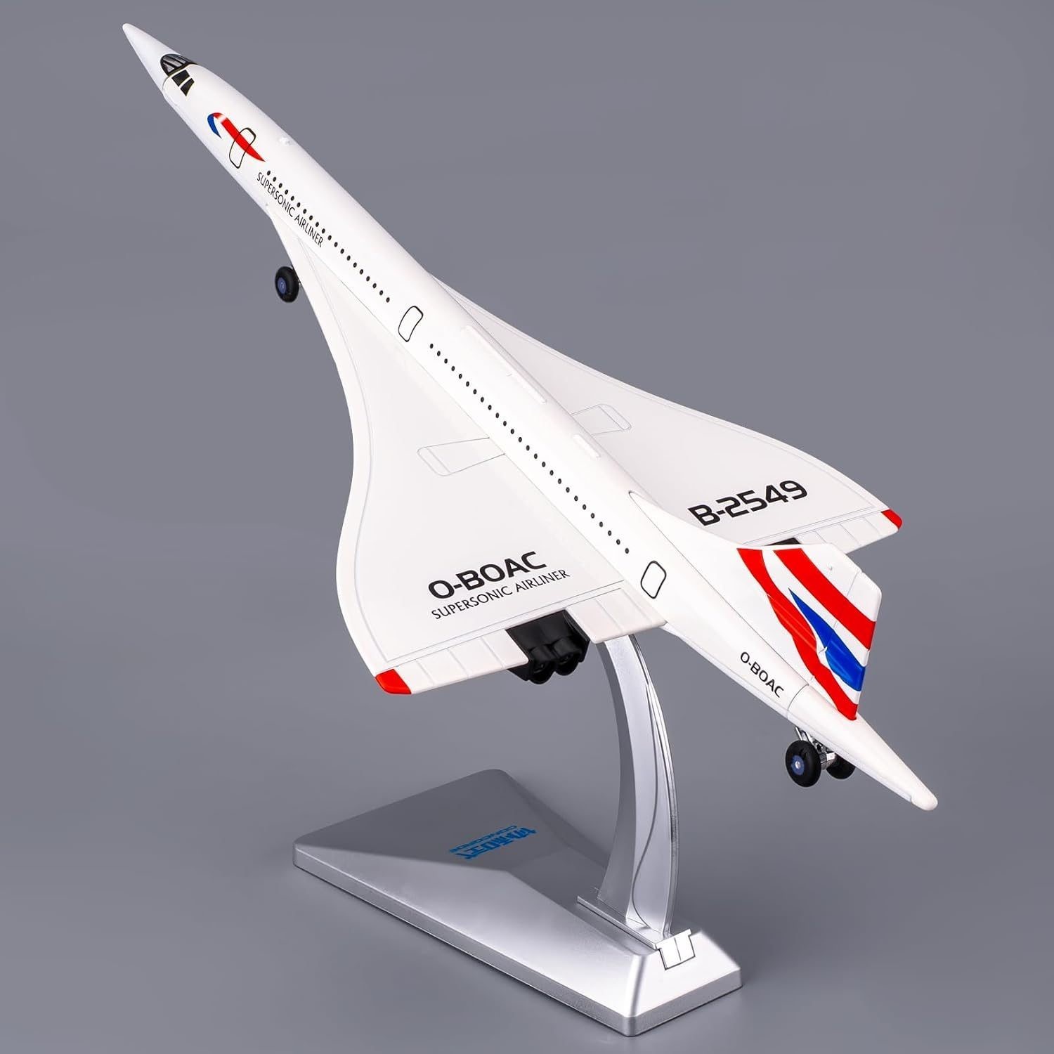 1/168 Concorde Supersonic Airliner Model - Diecast Toy Airplane with Sounds &