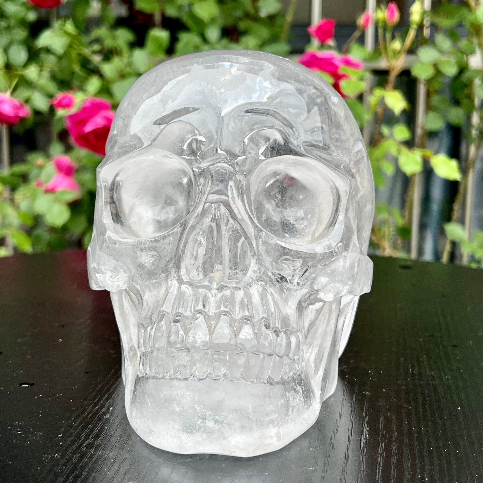 12LB  Natural Clear Quartz white crystal rock stone hand carved skull cure ener