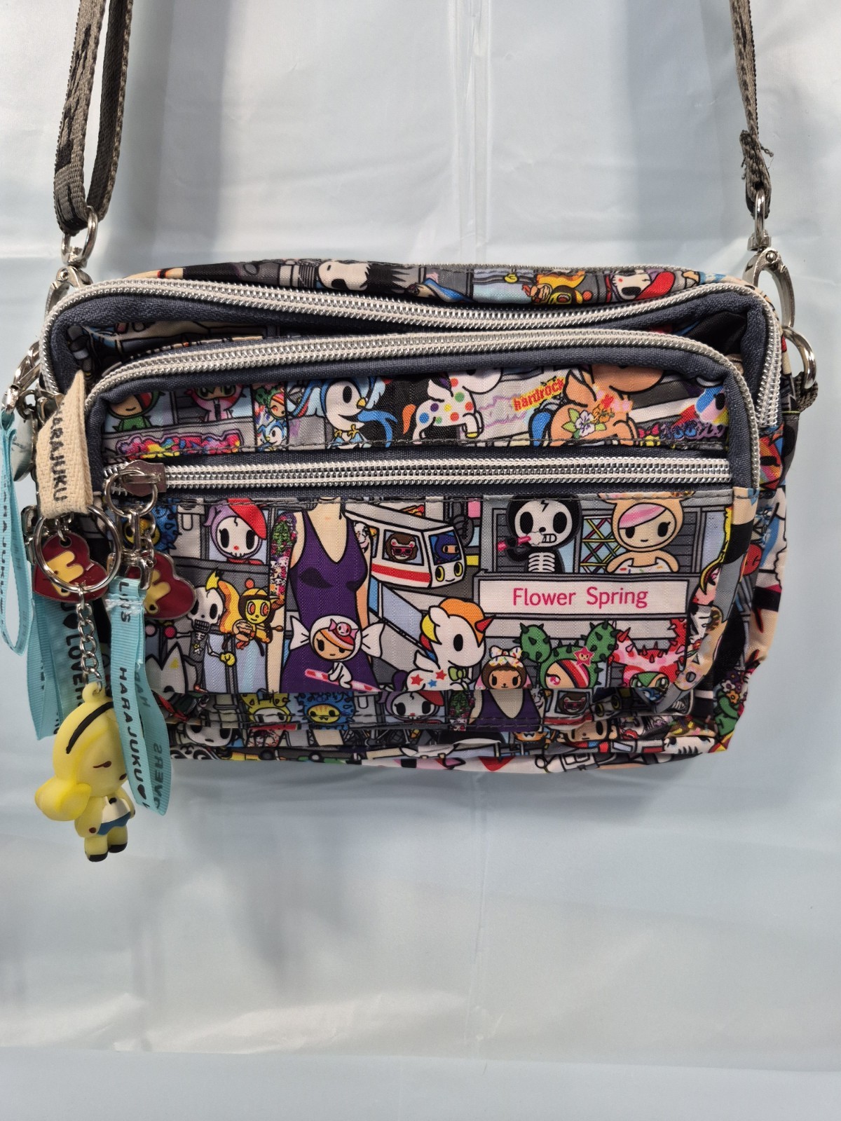 Y2K Ju-Ju-Be Tokidoki Animation Crossbody Bag Adjustable Strap Multicolor Y2K Ju-Ju-Be Tokidoki Animation Crossbody Bag Adjustable Strap Multicolor