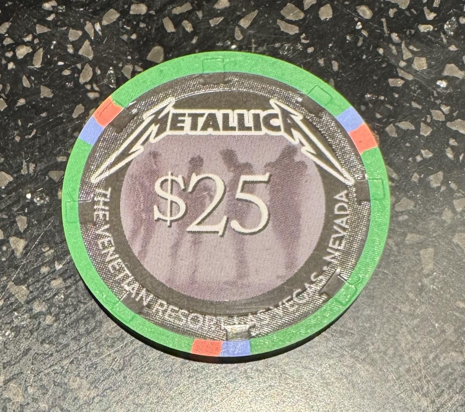 METALLICA BAND VENETIAN $25 CASINO CHIP NEW AUTHENTIC SPHERE CONCERT LAS VEGAS