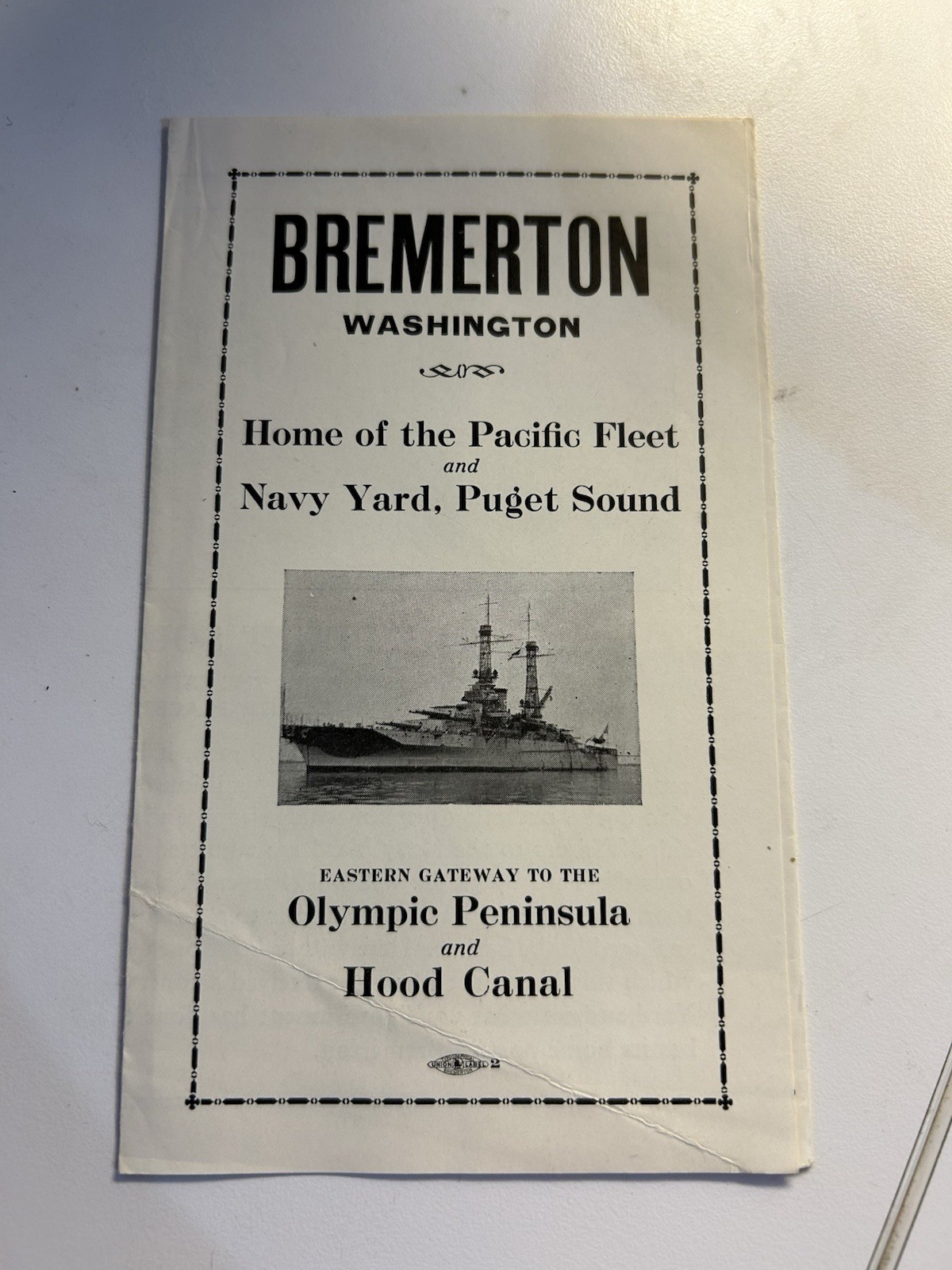 Vintage 1940's Brochure with Facts About Bremerton State of Washington