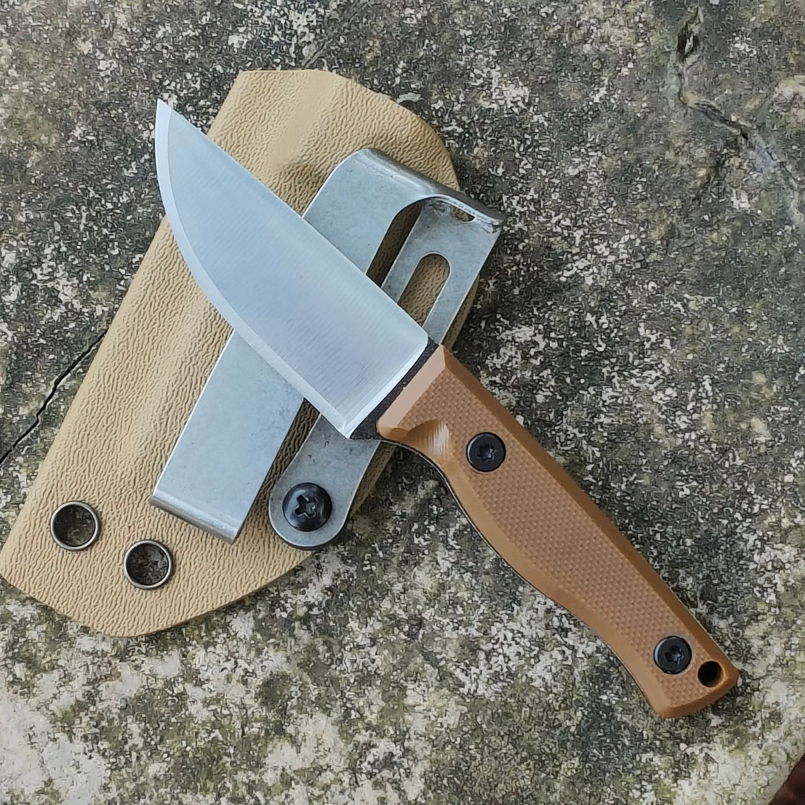 LANG DUN Fixed Blade Neck Knife G10 Handle 420 Steel with Kydex Sheath