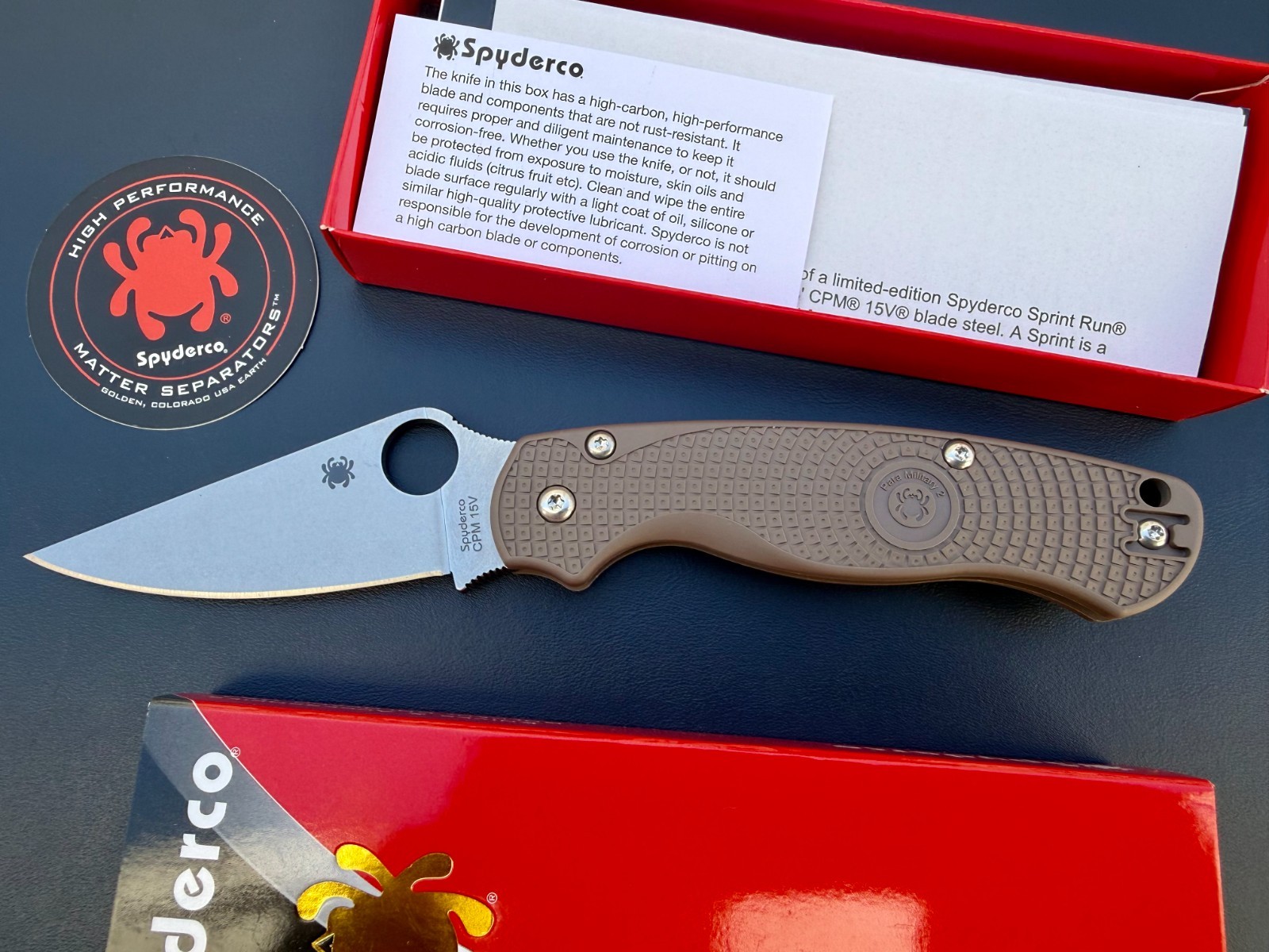 Spyderco Para Military 2 PM2 CPM 15V Brown Lightweight C81PBN15V2 Knife New Spyderco Para Military 2 PM2 CPM 15V Brown Lightweight C81PBN15V2 Knife New