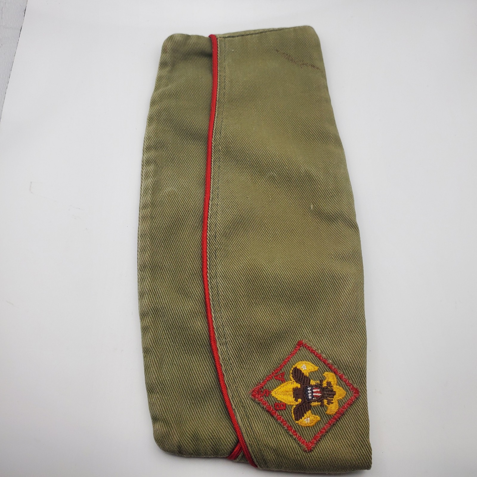 Vintage Boy Scout BSA Garrison Cap Hat Green Official Uniform Small 6 3/8-6 5/8