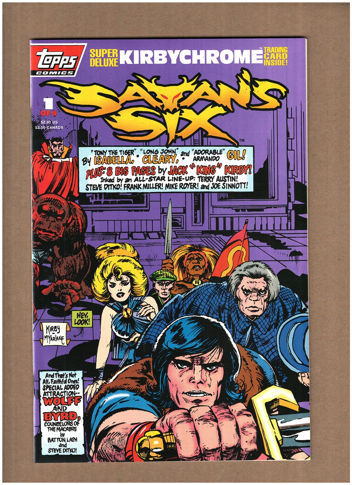 Satan's Six #1 Topps Comics 1993 Jack Kirby Todd McFalrane Cover w/Card NM- 9.2