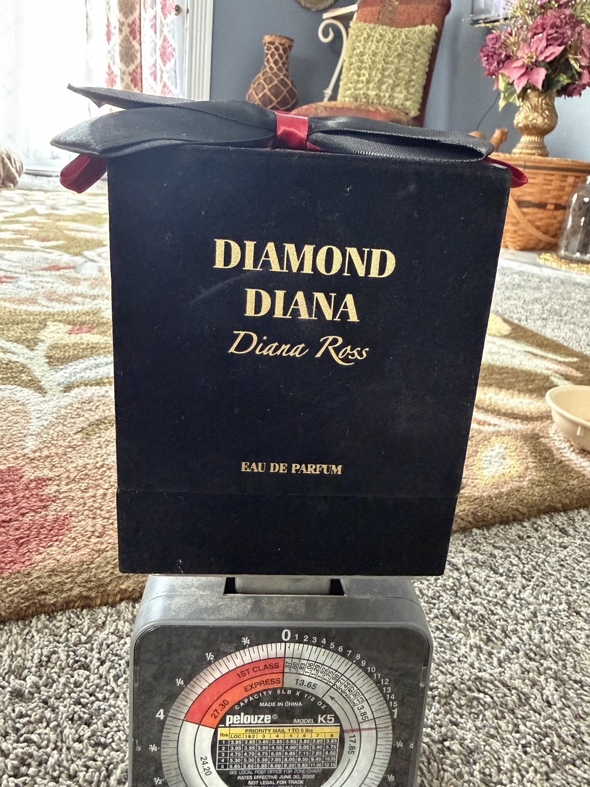 Diamond Diana Perfume by Diana Ross 3.4 oz Black felt Display Box Ribbon Card Diamond Diana Perfume by Diana Ross 3.4 oz Black felt Display Box Ribbon Card