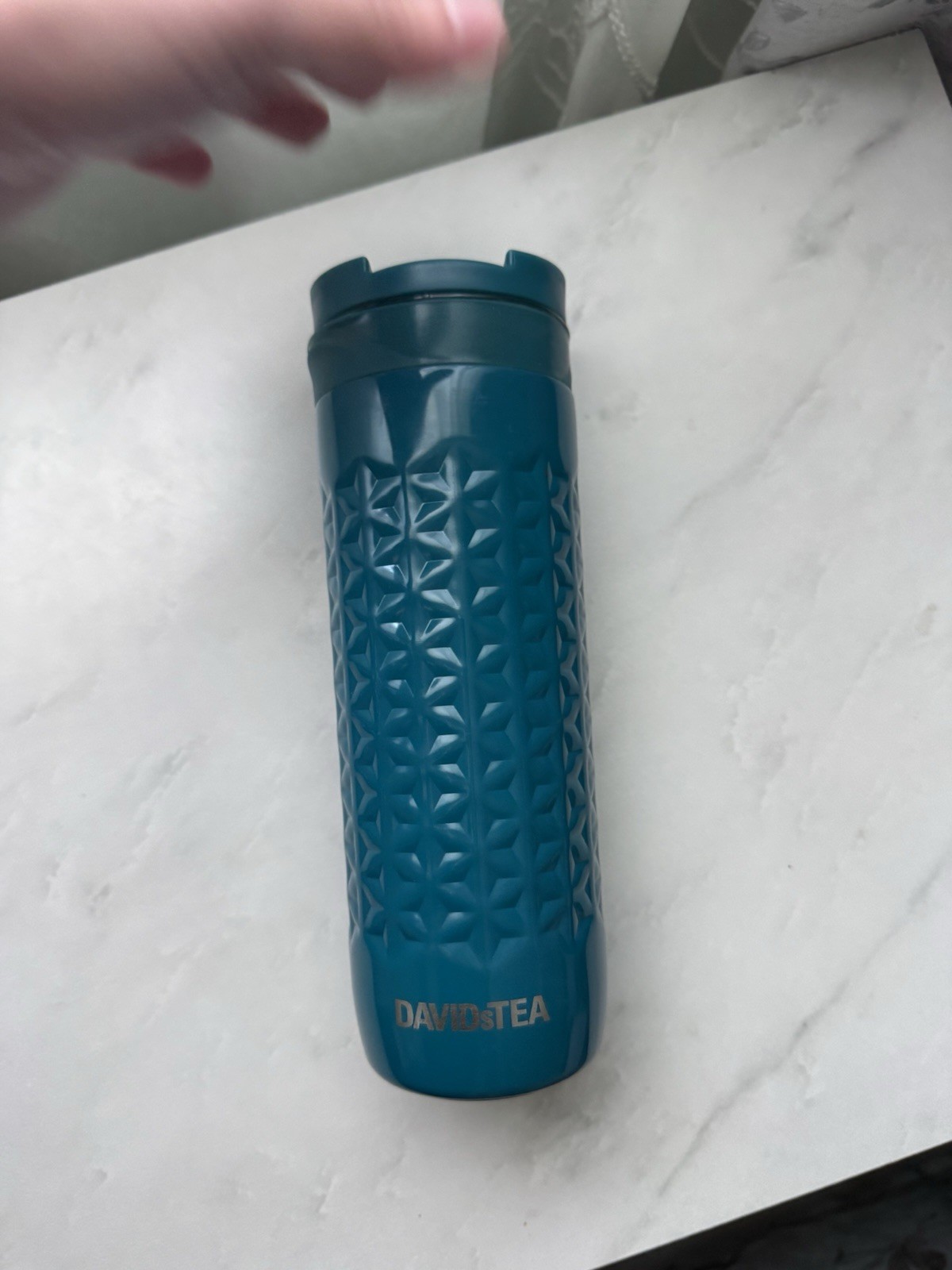 New discontinued, limited edition, David’s tea, travel, Tumbler in teal blue New discontinued, limited edition, David’s tea, travel, Tumbler in teal blue