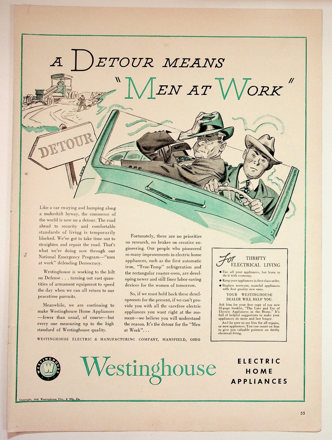 1942 Westinghouse Ad WWII \