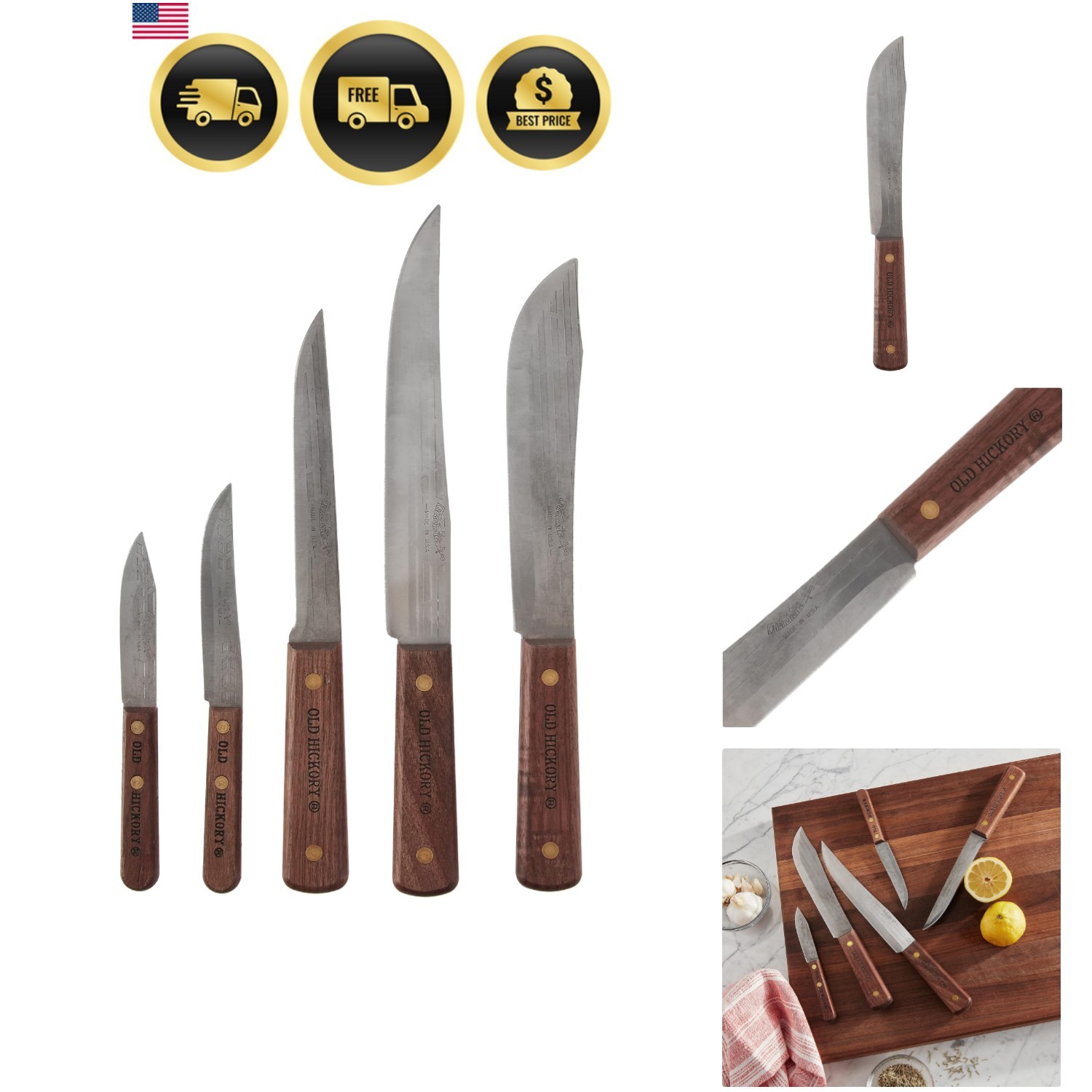 Ontario Knife Co. 5-Piece Old Hickory Knife Set 705