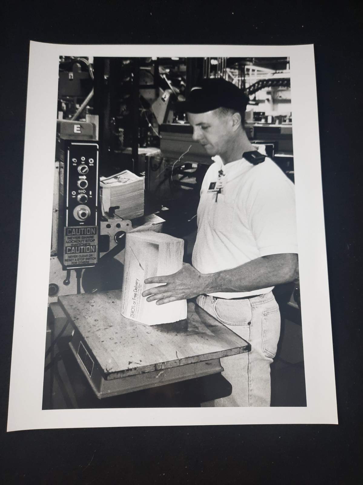 Vintage Industrial Printing Press Factory Worker Black & White Photo Print Vintage Industrial Printing Press Factory Worker Black & White Photo Print