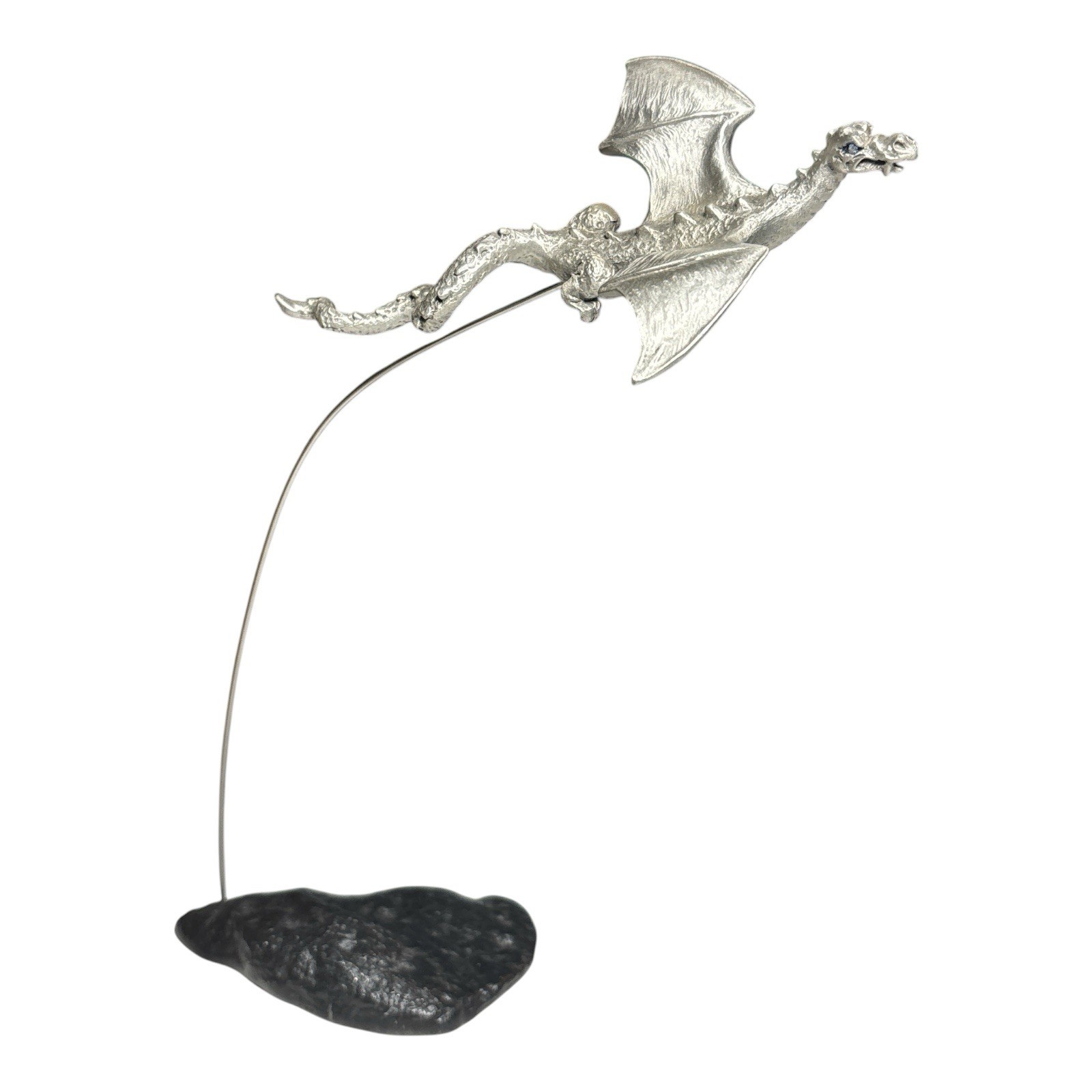 1988 LaRocca Hudson Pewter Flying Winged Dragon Flight Desktop Figurine