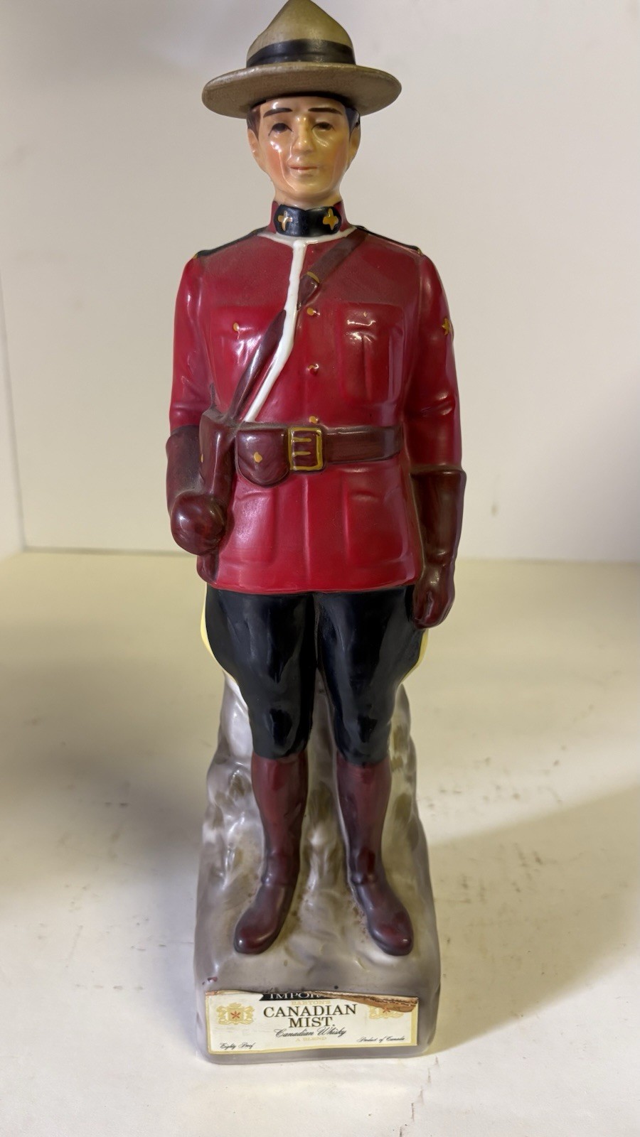 Vintage Canadian Mist Mountie RCMP Whiskey Decanter Empty w Hat Stopper Vintage Canadian Mist Mountie RCMP Whiskey Decanter Empty w Hat Stopper