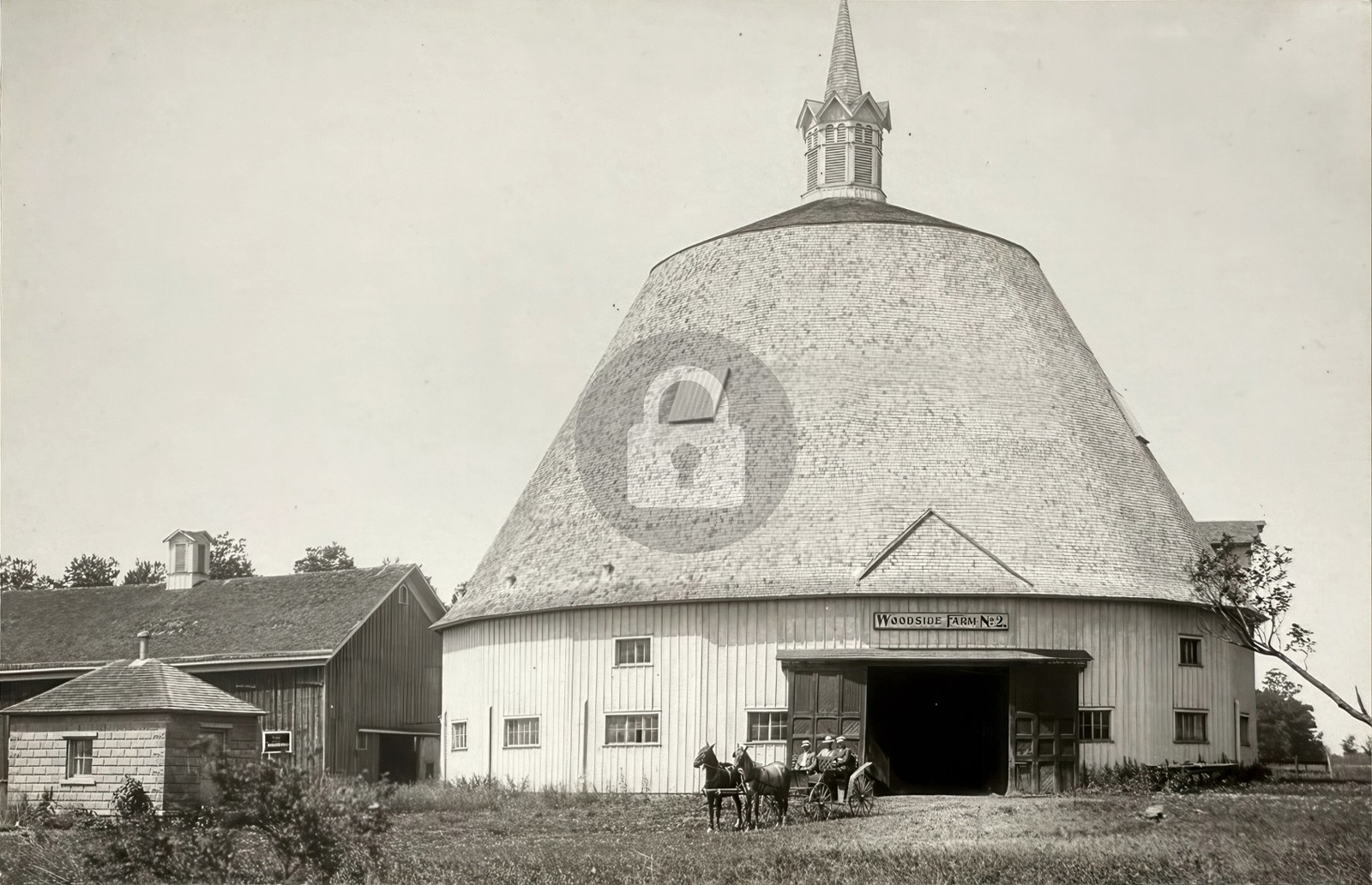 Amazing Architecture Round Barn Woodside Farm No. 2 RPPC Photo Postcard COPY