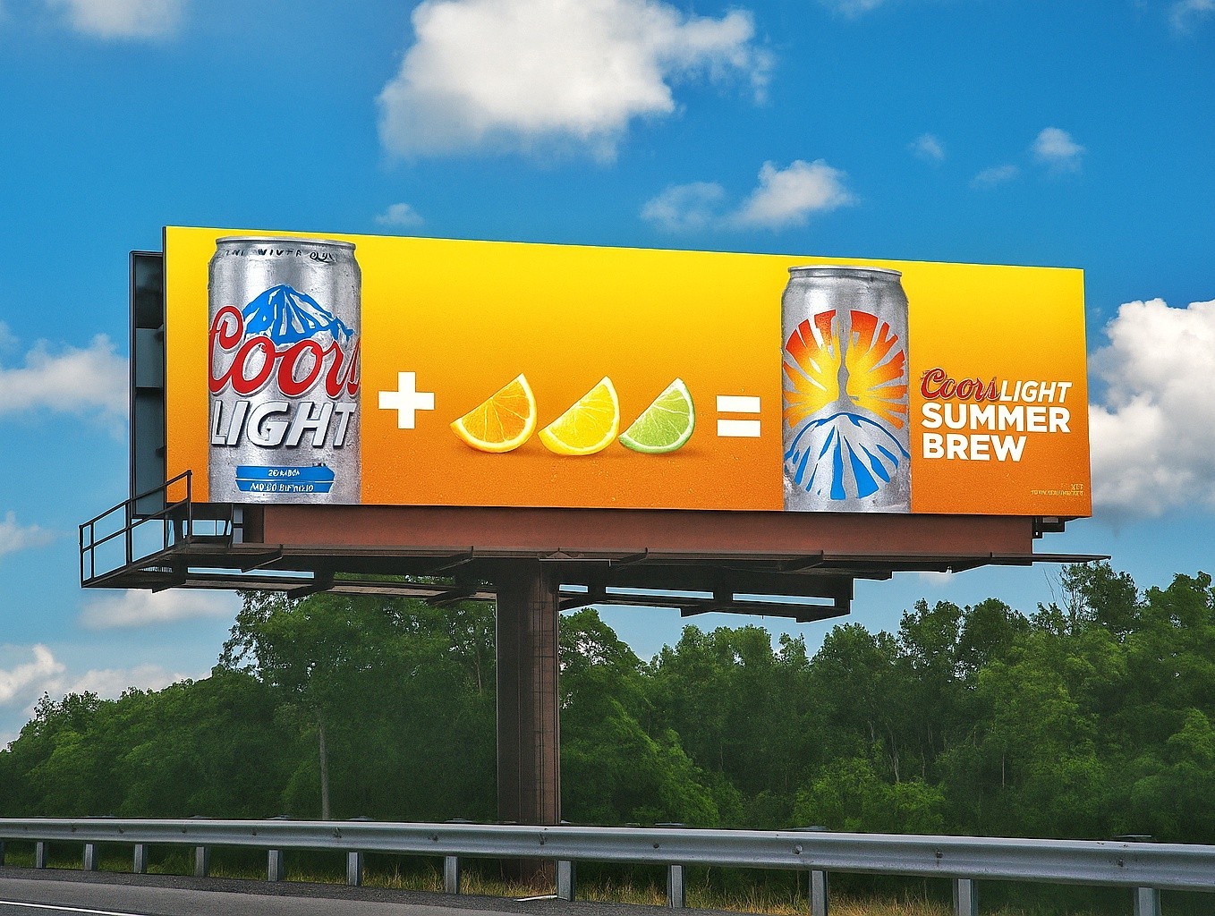 Coors Beer Summer Brew - Billboard Vinyl Tarp - 14' x 48' Feet - NEW Never Used