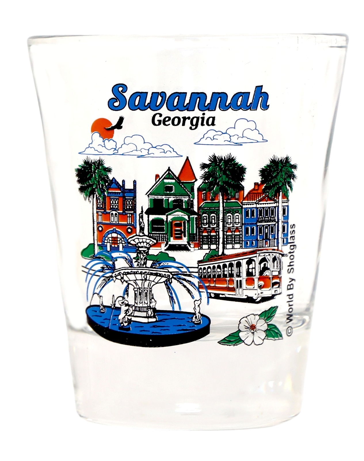 SAVANNAH GEORGIA HOUSES SHOT GLASS SHOTGLASS