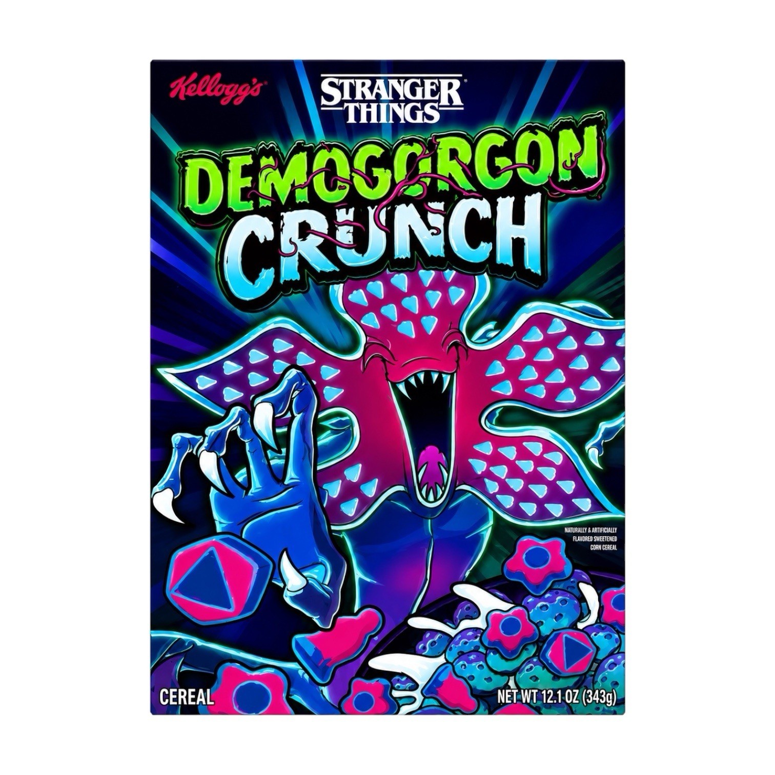 Stranger Things Kellogg\'s Demogorgon Crunch Cereal Glow-In-The-Dark Box LE/1000