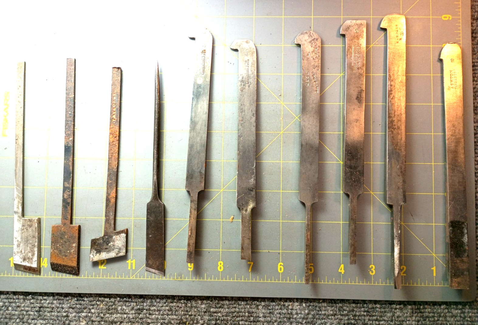 Vintage Plow Plane Blade Lot Sandusky Moulson Ashton Grove Mix Attic Find KN Vintage Plow Plane Blade Lot Sandusky Moulson Ashton Grove Mix Attic Find KN