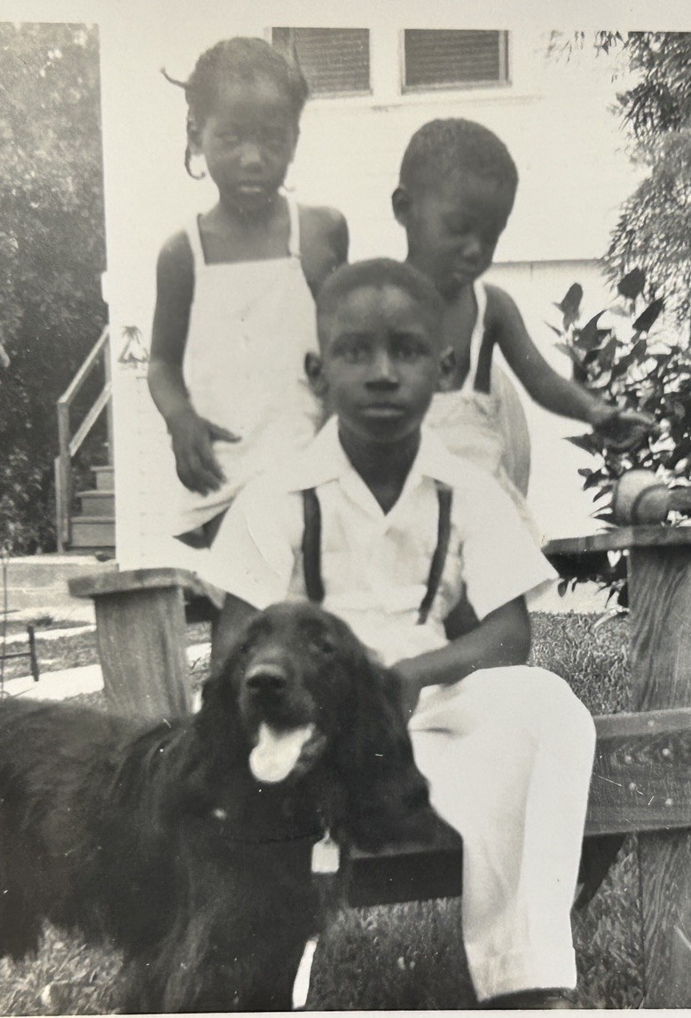 1940s African American Family Vintage Photo Boy Girl Scalloped Edge Black