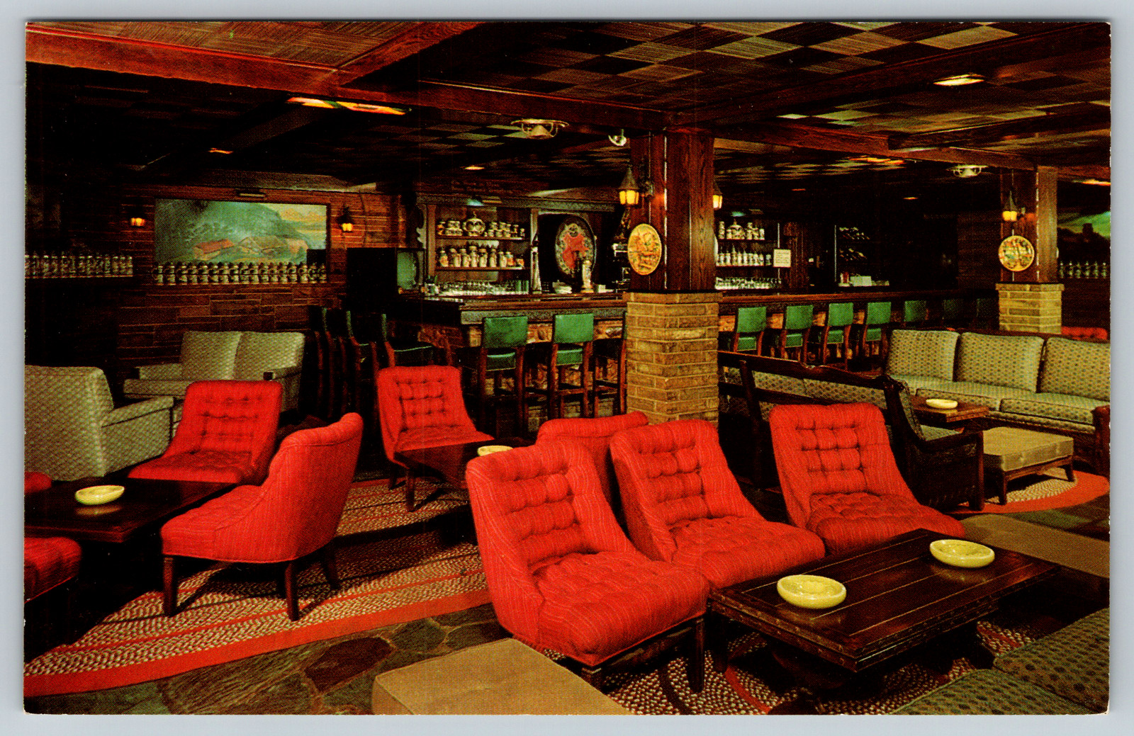 c1960s Rathskeller Paul Peterson\'s New Evergreens Dundee IL Vintage Postcard