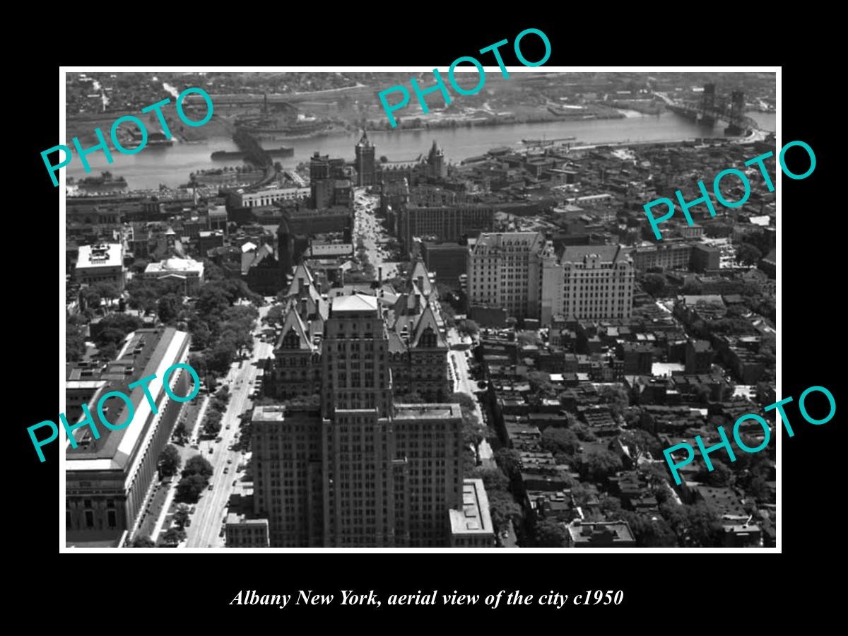 Albany New York Aerial View Of The City c1950 Large Historic Old Photo