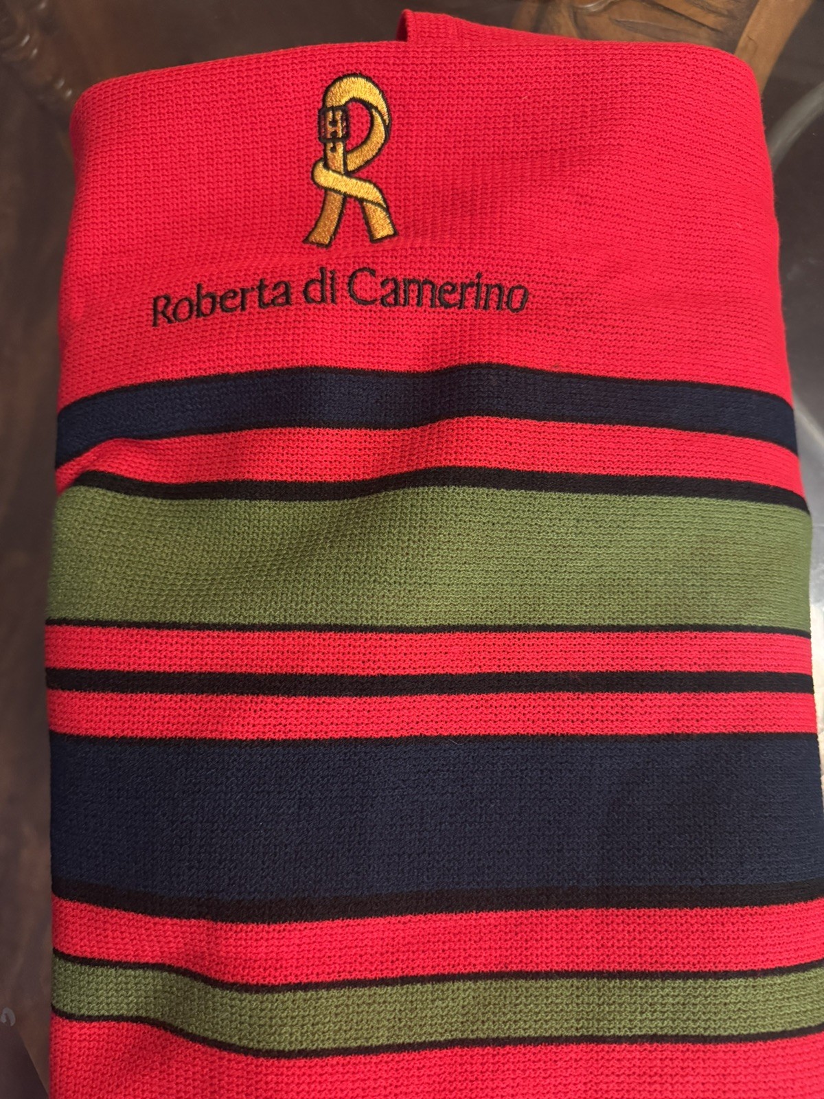 Vintage Roberta Di CAMERINO Red Blanket Throw
