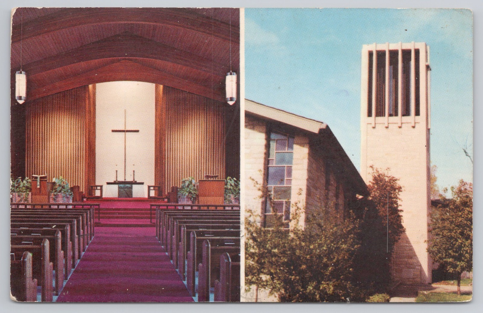 Postcard EPWORTH UNITED METHODIST CHURCH Toledo Ohio Interior c1973