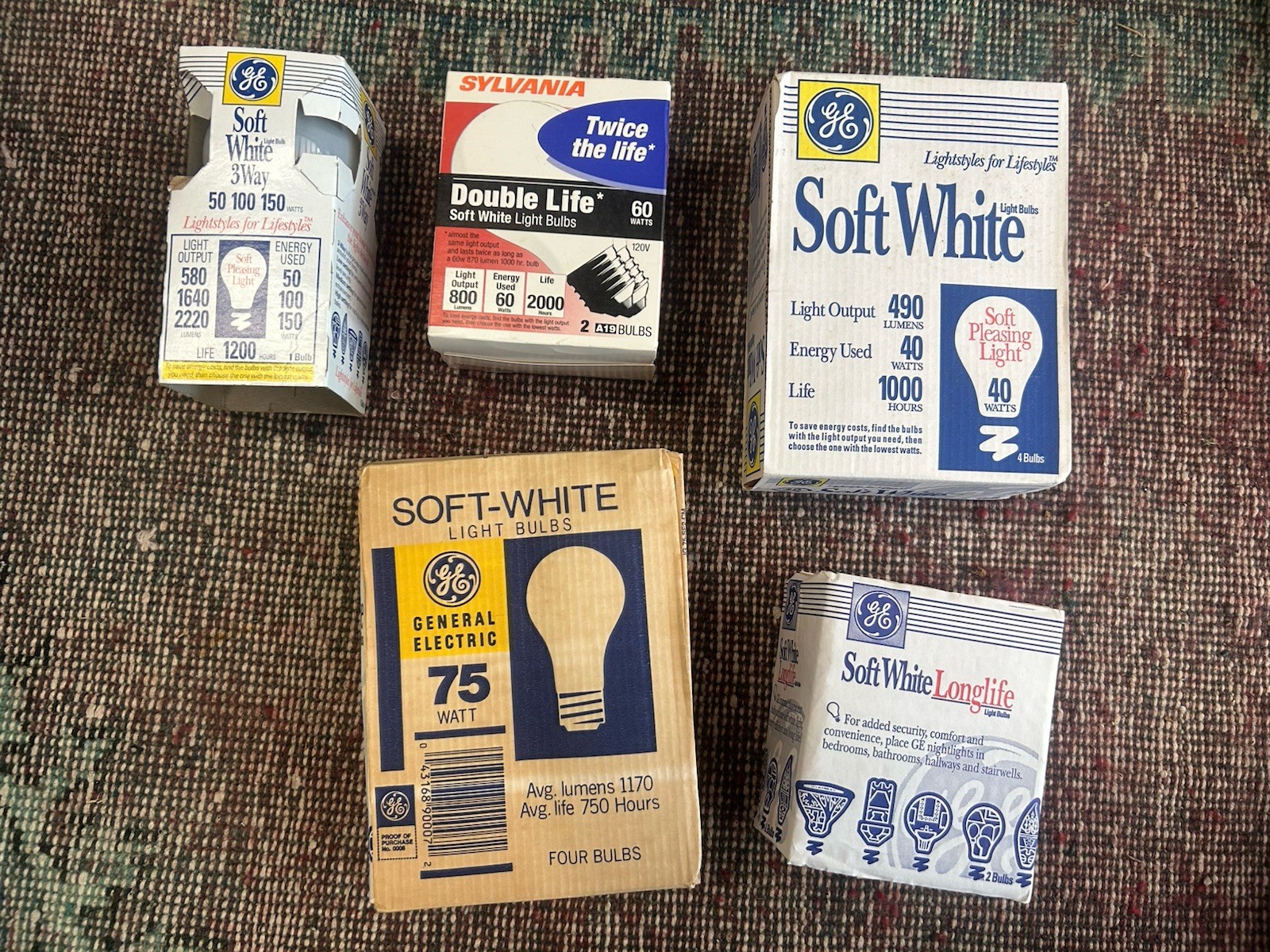 Vtg GE Light Bulbs NOS Soft White Bulbs Lot - 10 Bulbs Total ADHD Anxiety