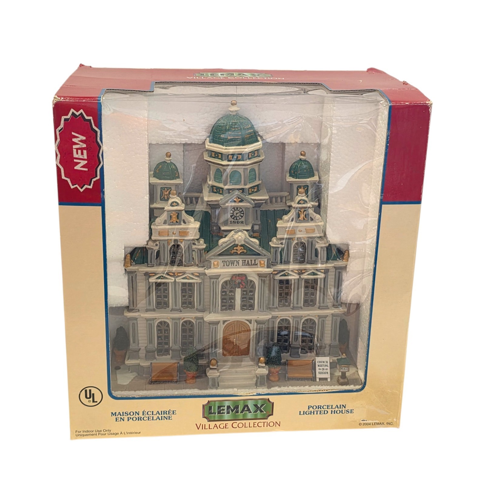 Lemax Caddington Village Townhall Holiday Building w/ Box Untested No Cord Lemax Caddington Village Townhall Holiday Building w/ Box Untested No Cord