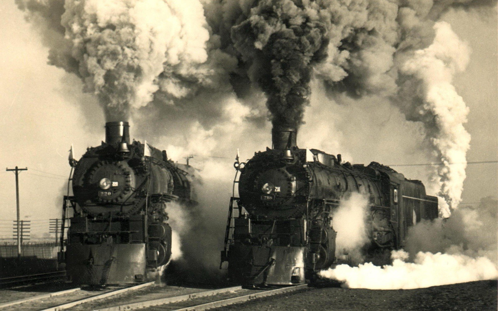 2 Old Steam Engine train Locomotive  Photo 8.5x11 Paper Luster