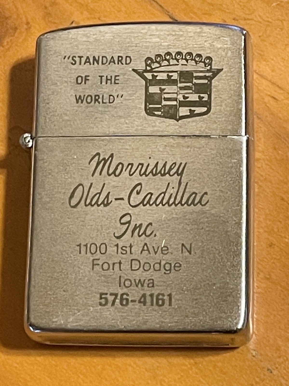 Vintage UNFIRED Morrissey Oldsmobile Cadillac Dealership Advertising Lighter 🔥