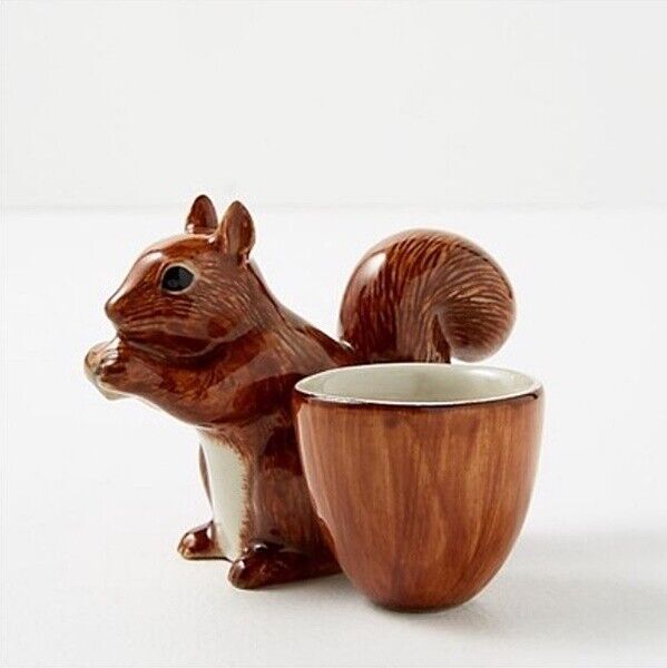 Egg Cup New Squirrel Figurine Lovely Thai Ceramic Kitchen Collectible Home Decor