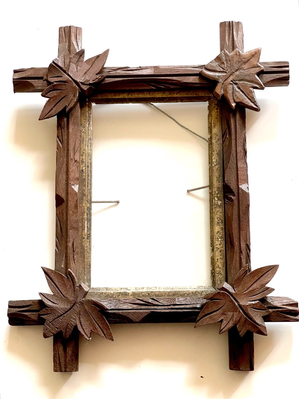 Antique Kriss-Kross Frame Adirondack Rustic Criss-Cross Wood