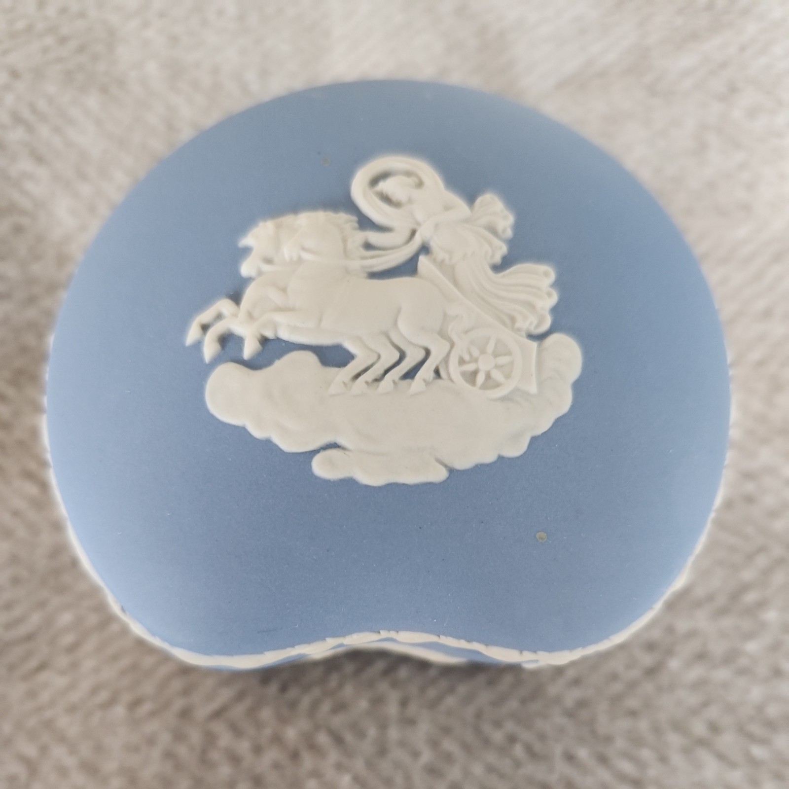 Vintage Wedgwood Trinket Box Jasperware Kidney Shaped Trinket Box Pegasus 