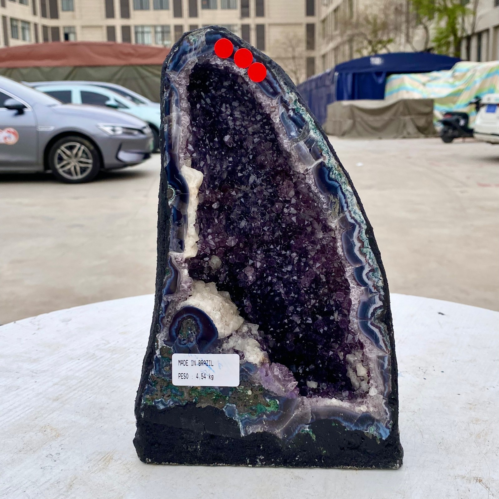 9.9LB Natural Amethyst Geode Quartz Crystal Cluster Cathedral Energy healing