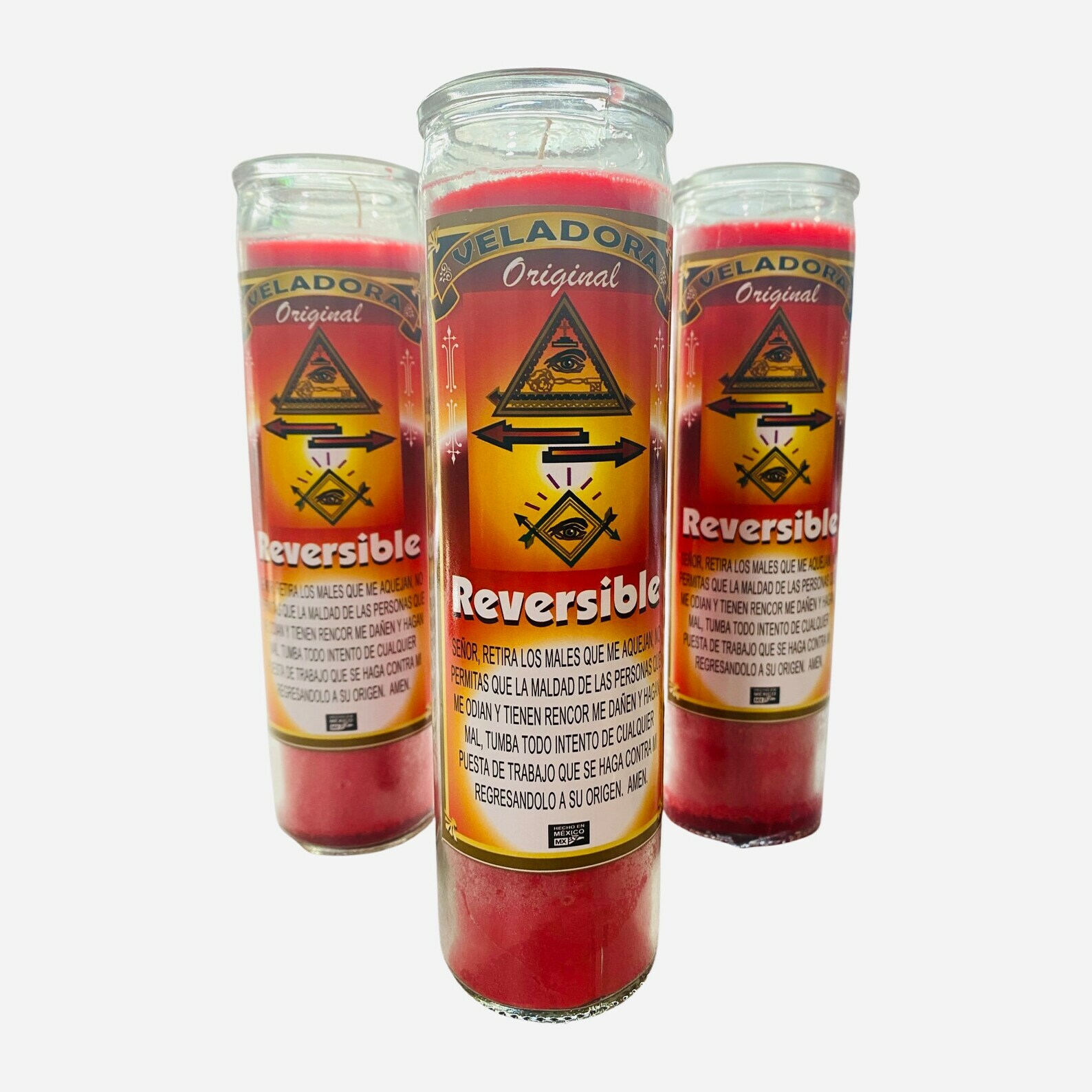 2x Reversible Fixed Candle, Reversible Veladora Preparada. Back to Sender