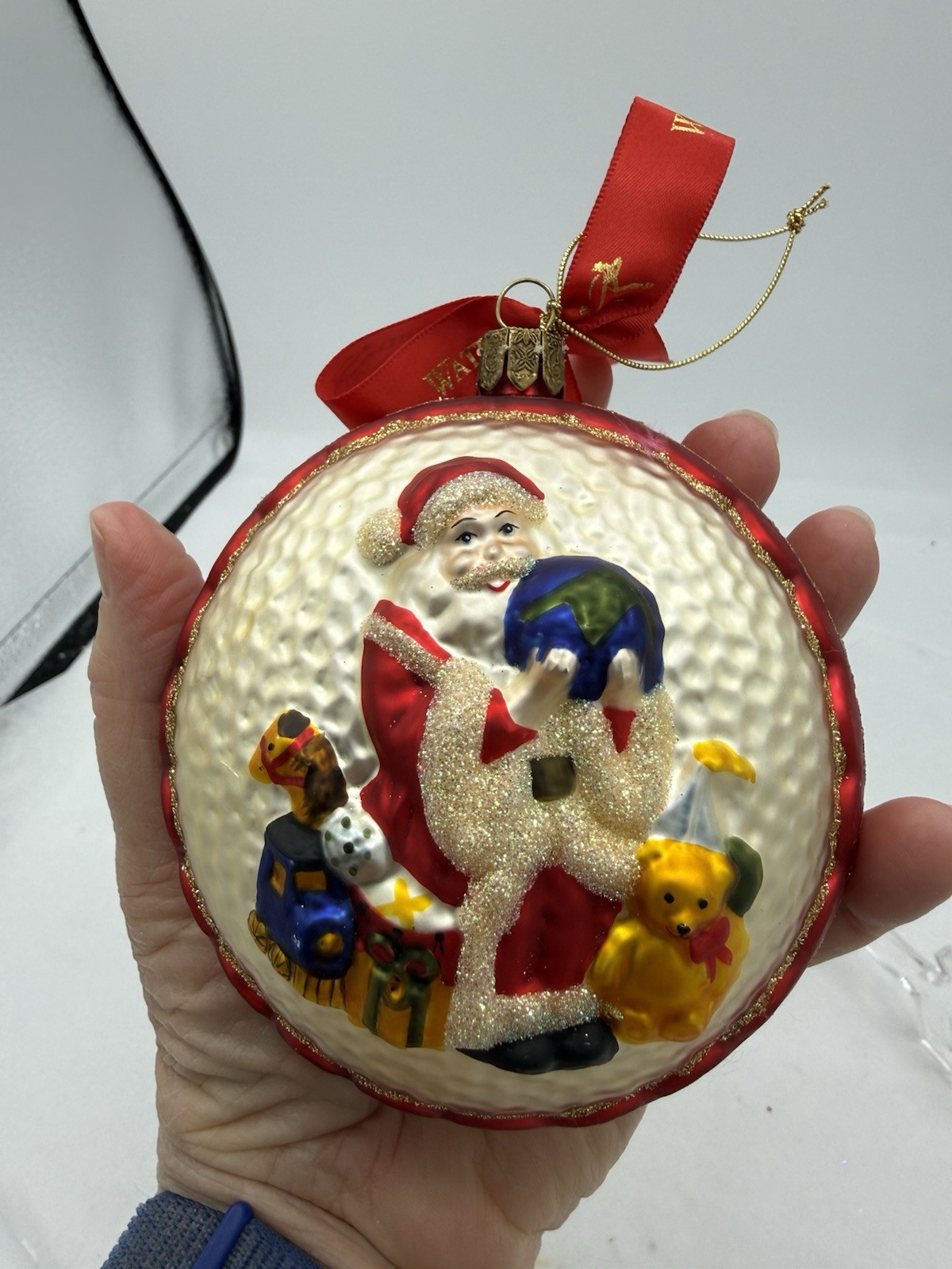 Waterford Holiday Heirlooms Santa Holding Globe Christmas Ornament